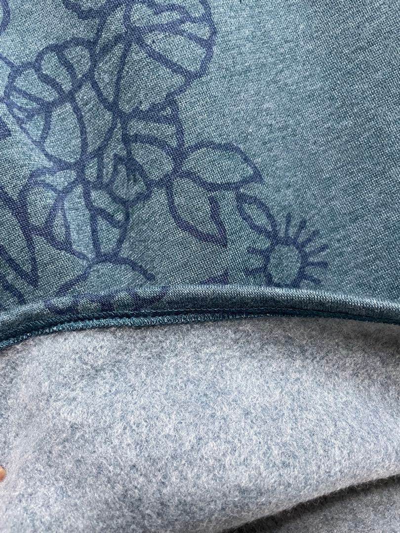 花210新品 厚手 裏起毛 上品♪ ボタニカルプリント Aラインワンピース