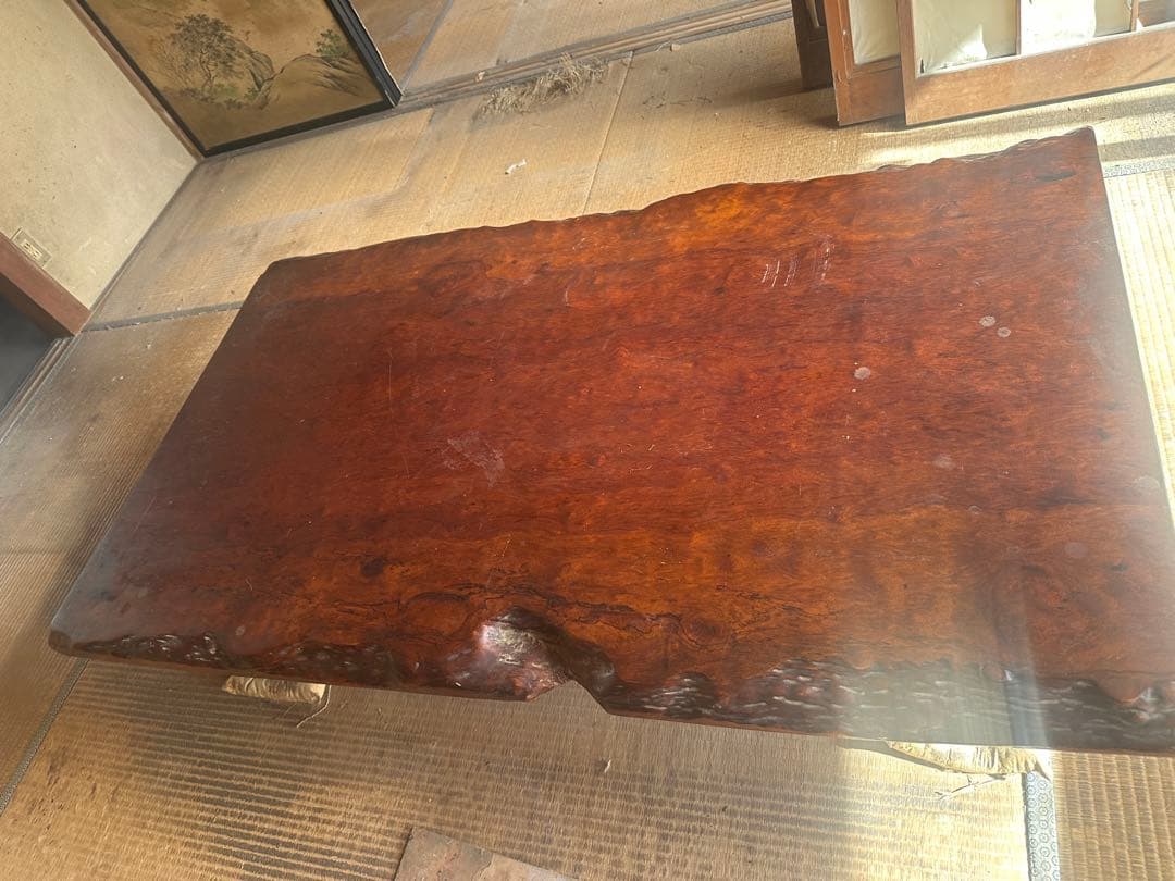 1枚板　座卓　テーブル　アンティーク　一枚板　引き取り限定です。栃木県佐野市まで
