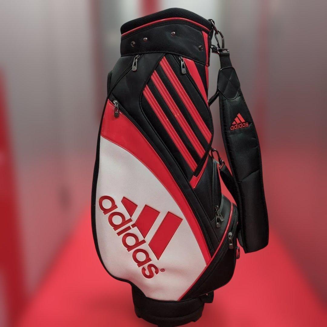 adidas キャディバッグ 9インチ フード付 黒赤