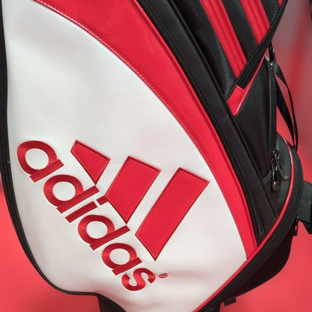 adidas キャディバッグ 9インチ フード付 黒赤
