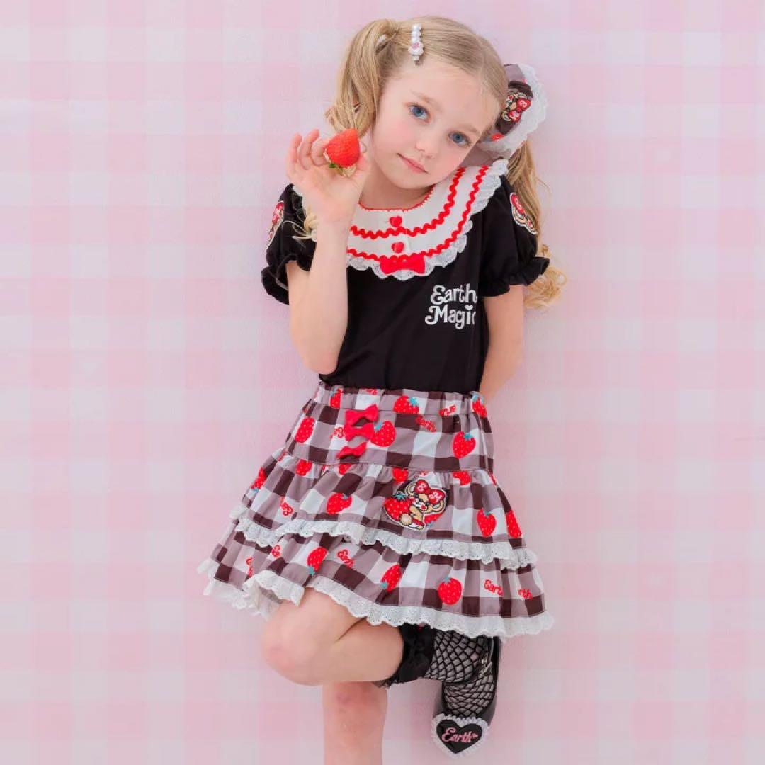 アースマジック Tシャツ・いちごスカート・テレコ・ソックス・シュシュ 140