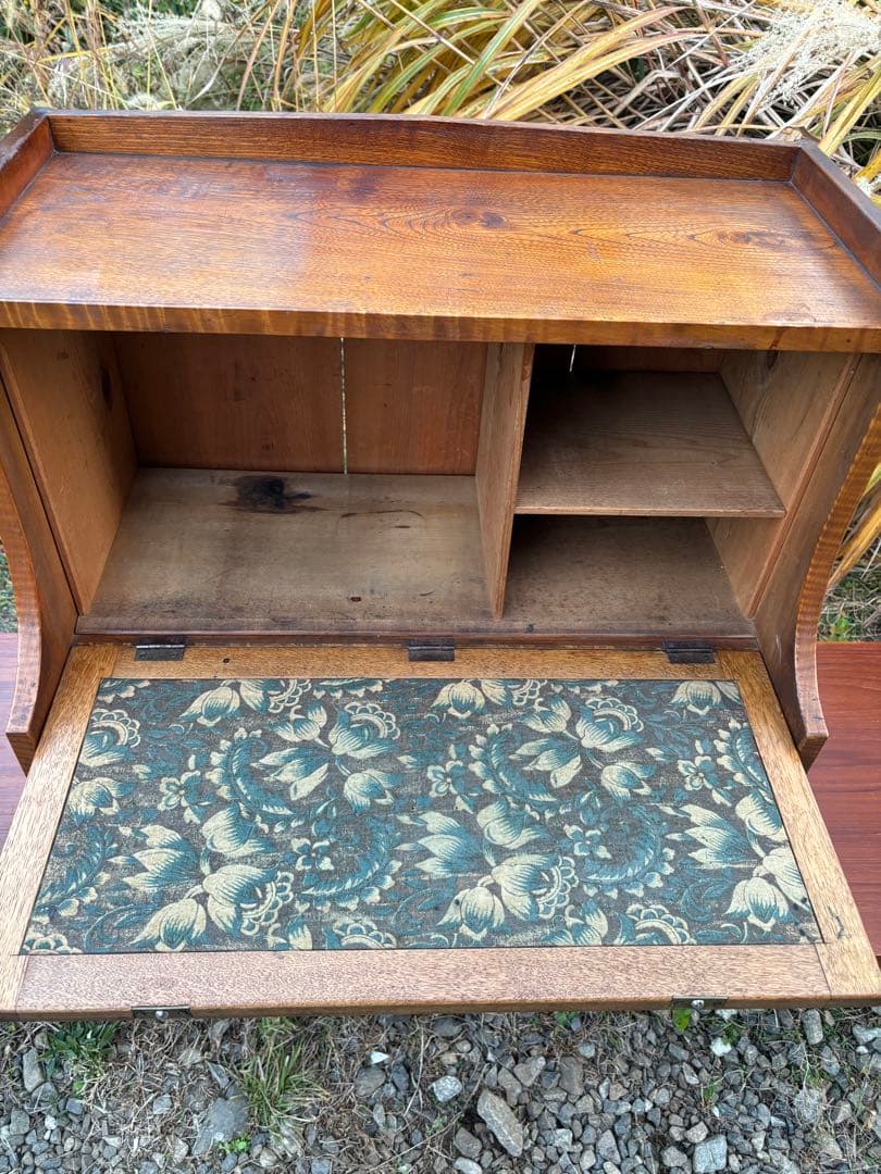 アンティーク 木製 帳場机ライティングビューロー デスク チェスト レトロ