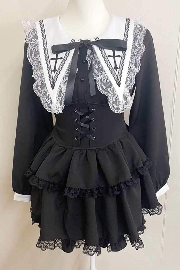 MA*RS クロス刺繍３段フリルセットアップ ブラック MARS マーズ