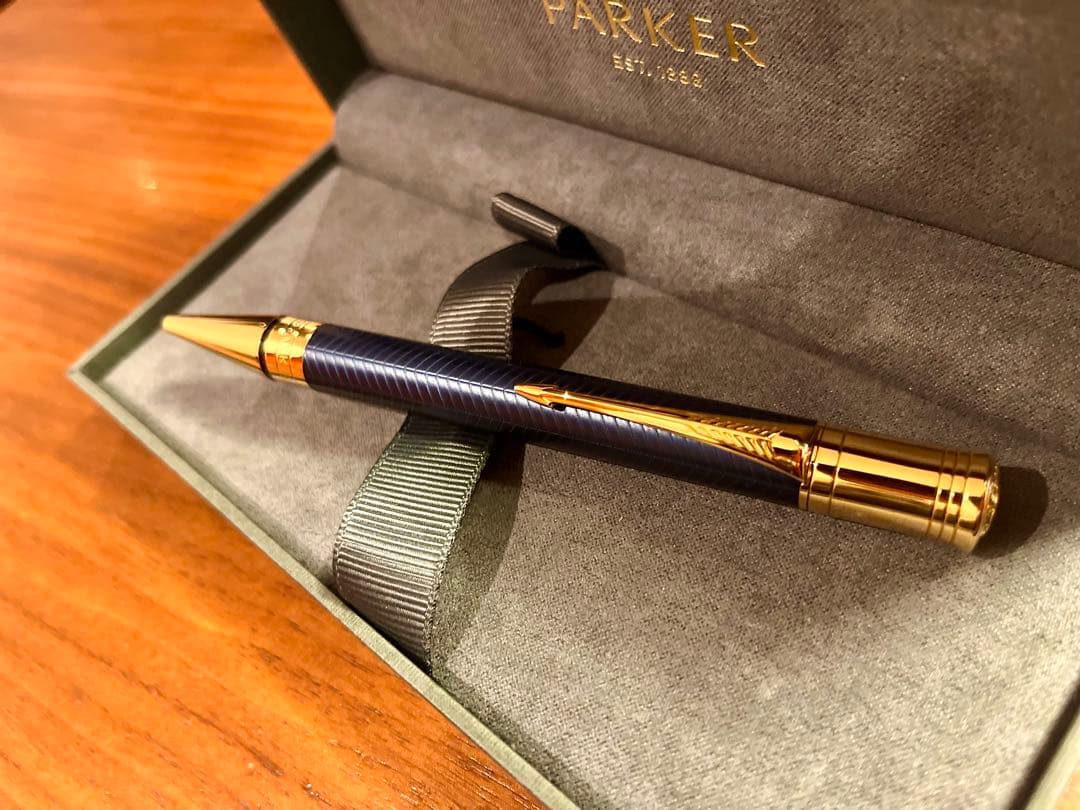 パーカー デュオフォールド プレステージ ブルーシェブロンGT ボールペン