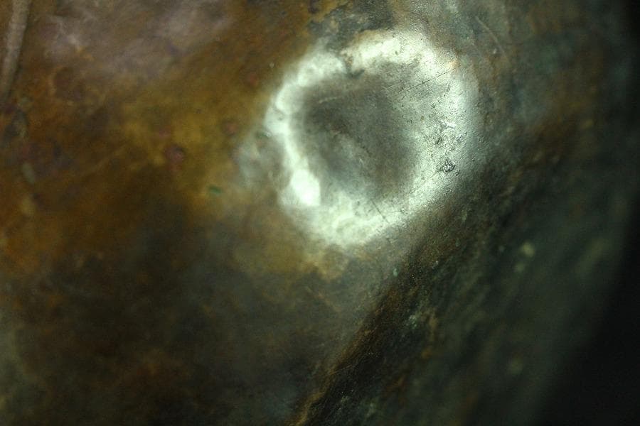 煎茶 銅 刻 梅紋 五郎三郎 在銘 銅瓶 時代物(K-LC756)