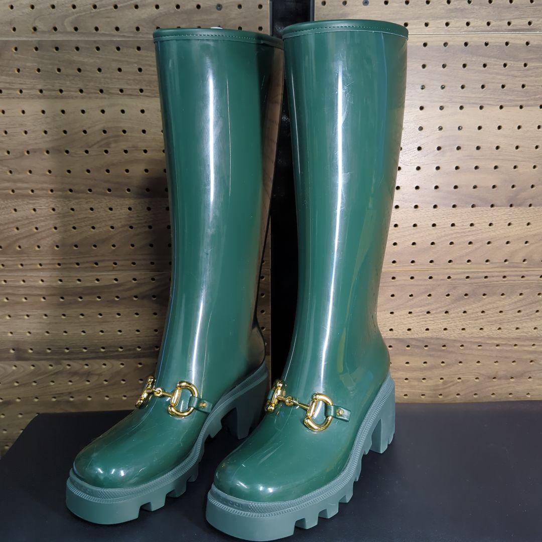 【新品・未使用】GUCCI ホースビット ラバー レインブーツ 38