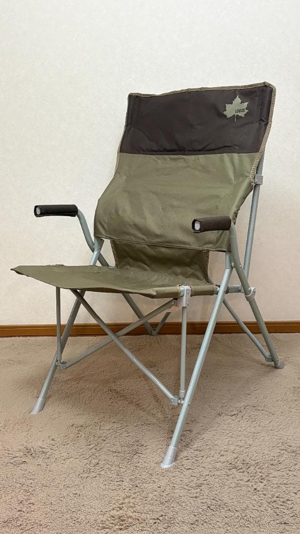 LOGOS life バックホールドチェア（ブラウン）×2脚