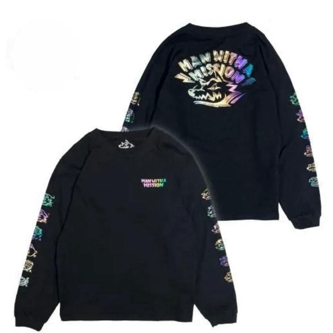 マンウィズ Too many ゴッツ ロンT（ブラック×ホログラム）　XL