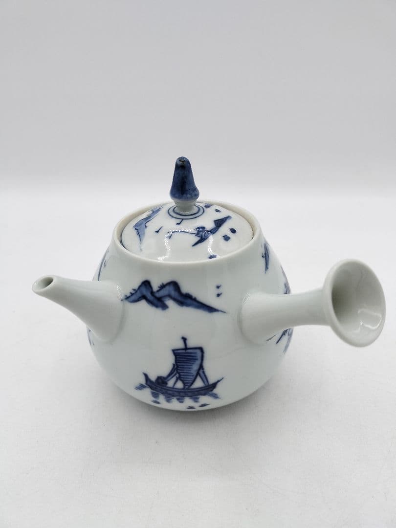 c725 煎茶　急須　山水 平安白鳳 茶道具 古物　京都