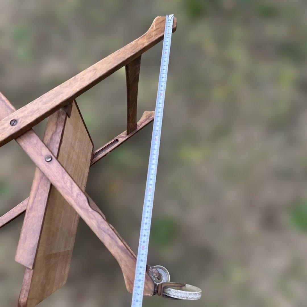 アンティーク木製折りたたみ式手押し車