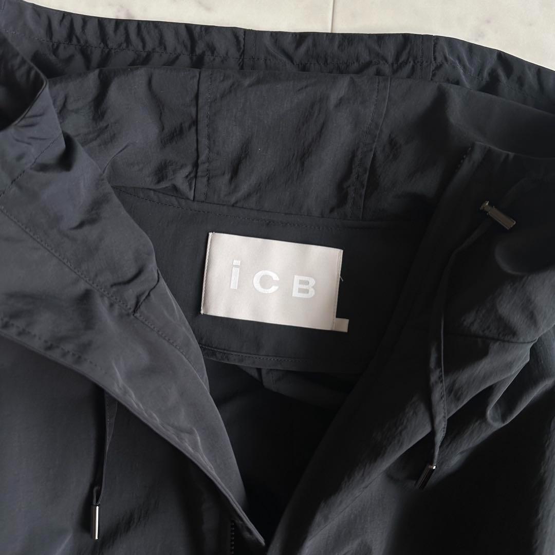極美品 アイシービー 撥水 大きいサイズ44 ロングマウンテンパーカー 黒