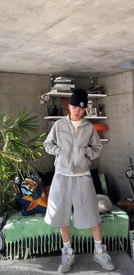 かつき君着用 sweats COZY TRACK JACKET - GREY