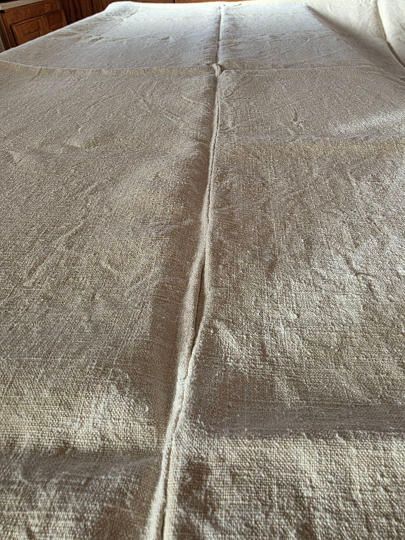 フランスアンティーク 1900年 ホームスパン リネンシーツ　220×230cm