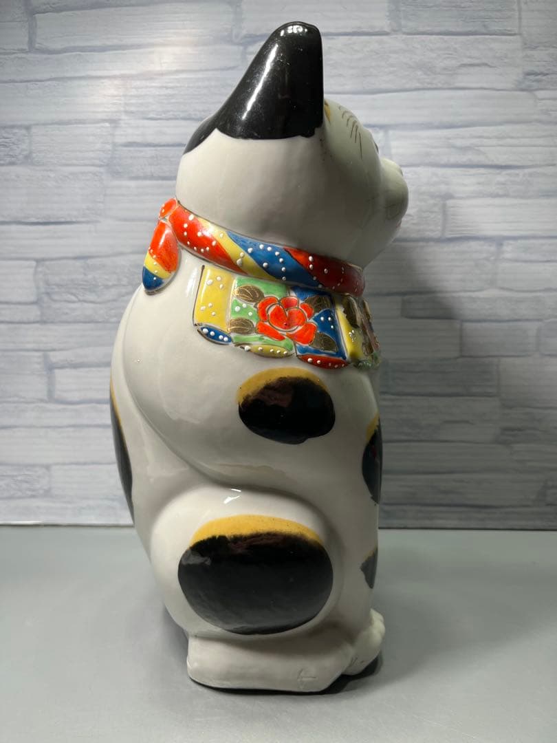 時代　瀬戸　大きな招き猫　高さ29cm