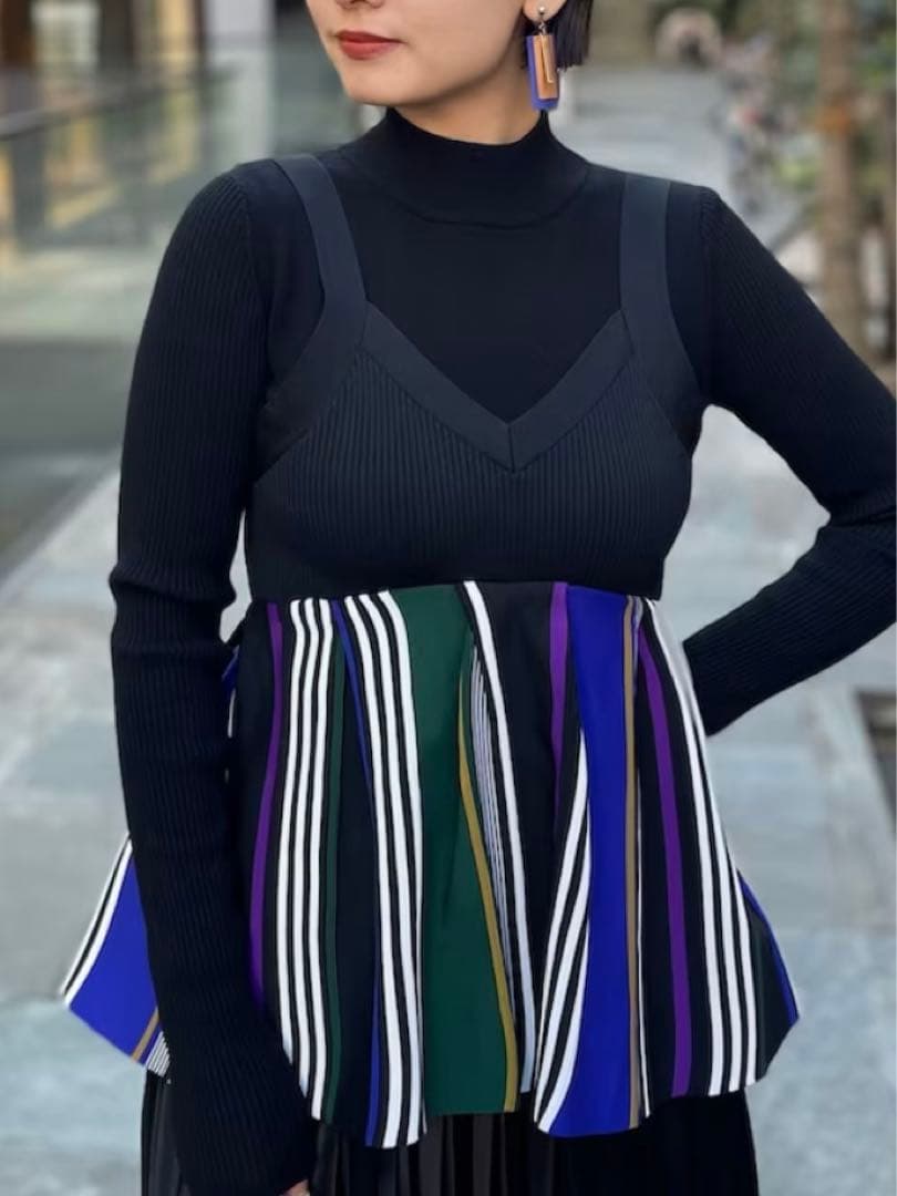 un3d アンスリード マルチストライプニットビスチェ