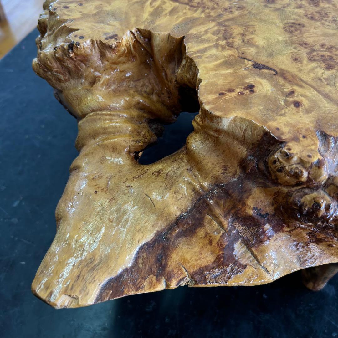 こぶ 無垢 一枚板 天然木 座卓 ローテーブル 鉢台 b