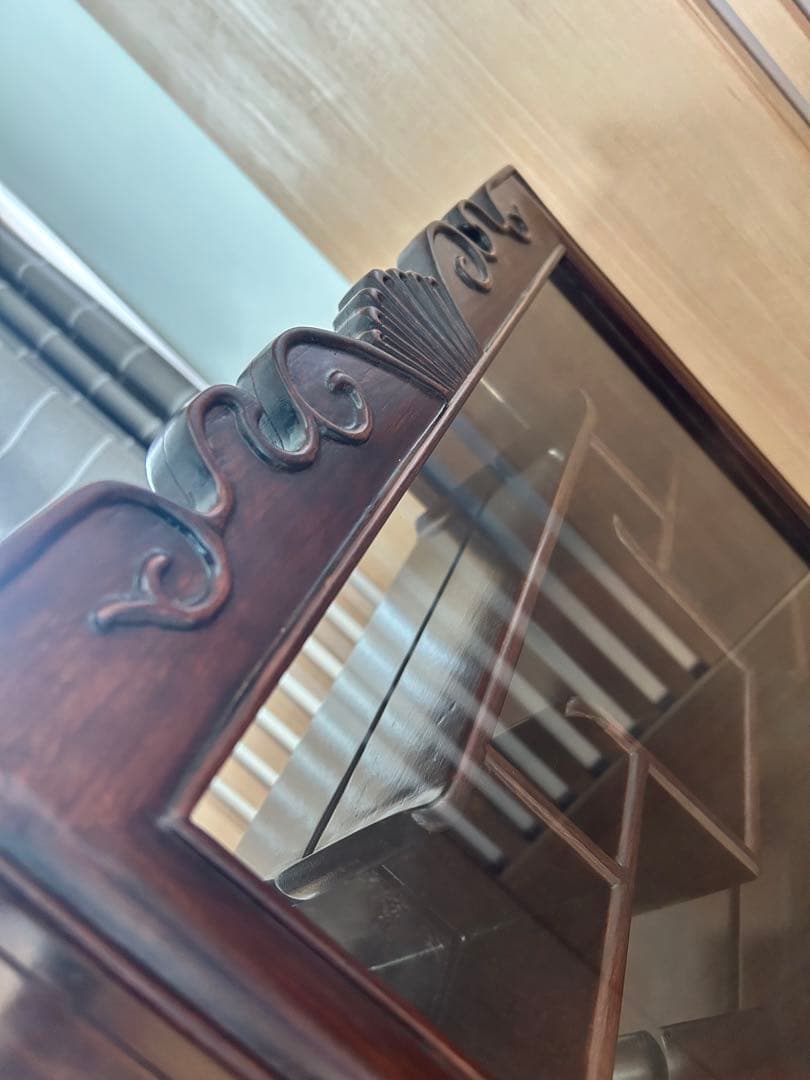 飾り棚 唐木 中国 古美術 アンティーク ビンテージ 鏡 壁掛け