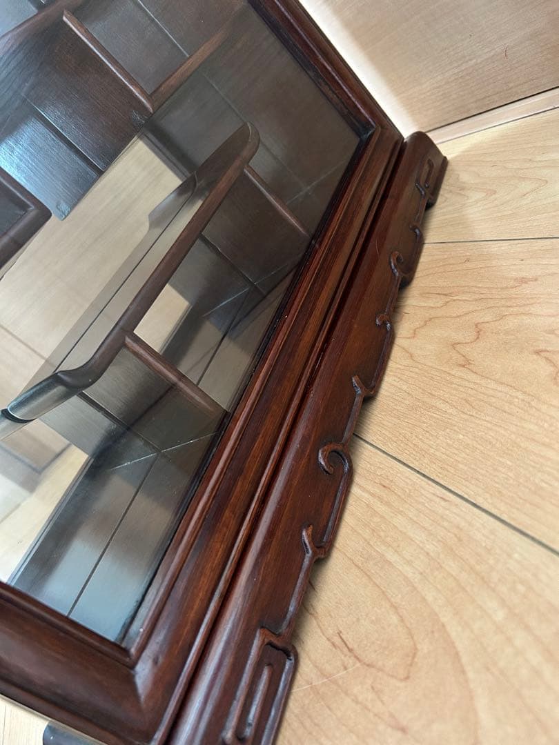 飾り棚 唐木 中国 古美術 アンティーク ビンテージ 鏡 壁掛け