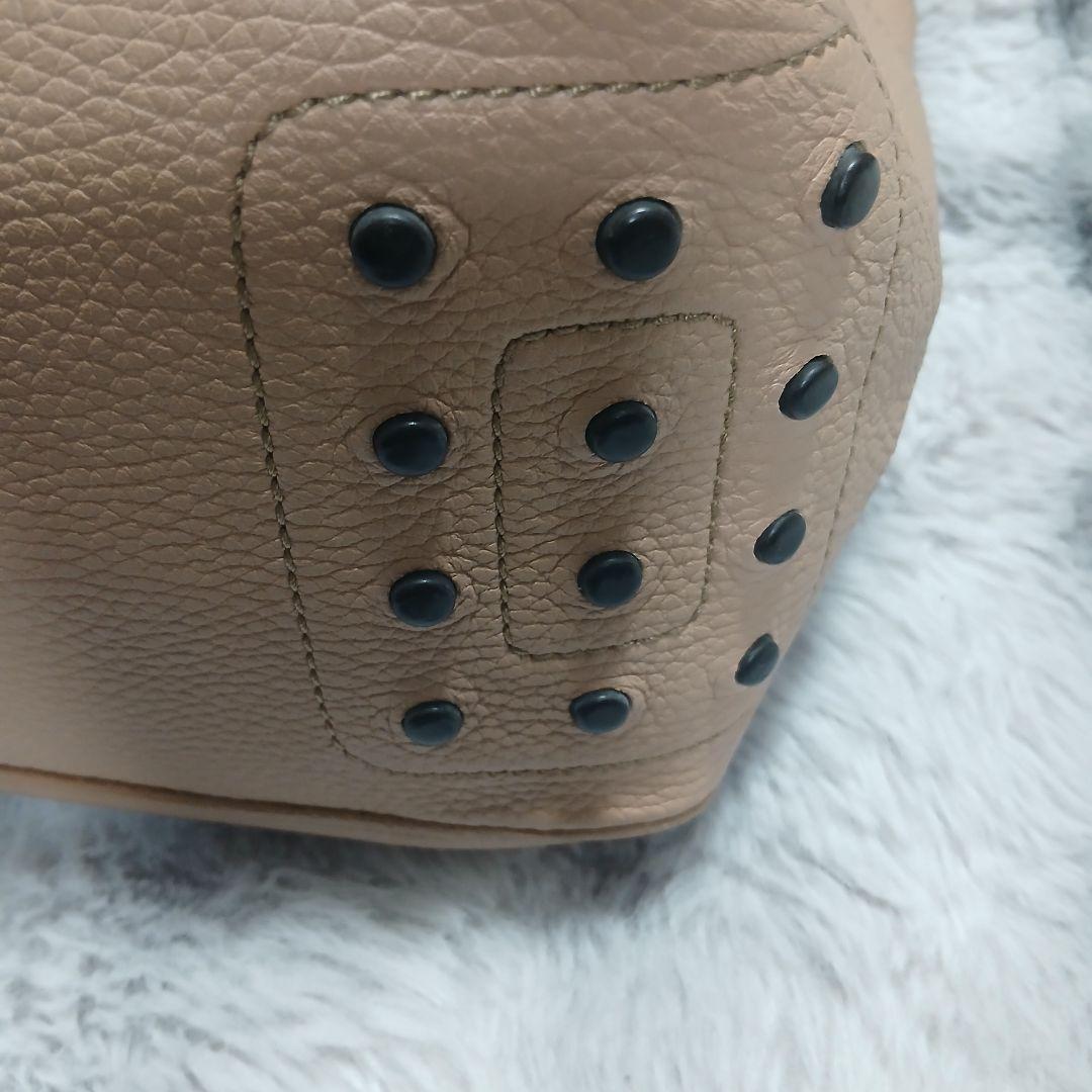 【美品】TOD'Sトッズハンドバックワンショルダーピンクレザー