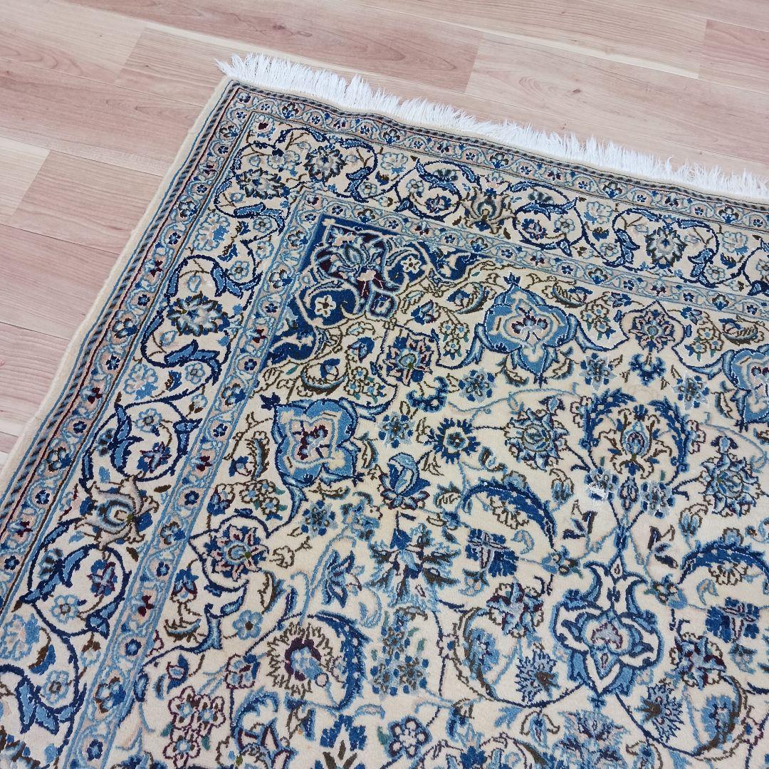 おはなY2602 ペルシャ絨毯 イラン ナイン産 ウール 手織り絨毯 大判