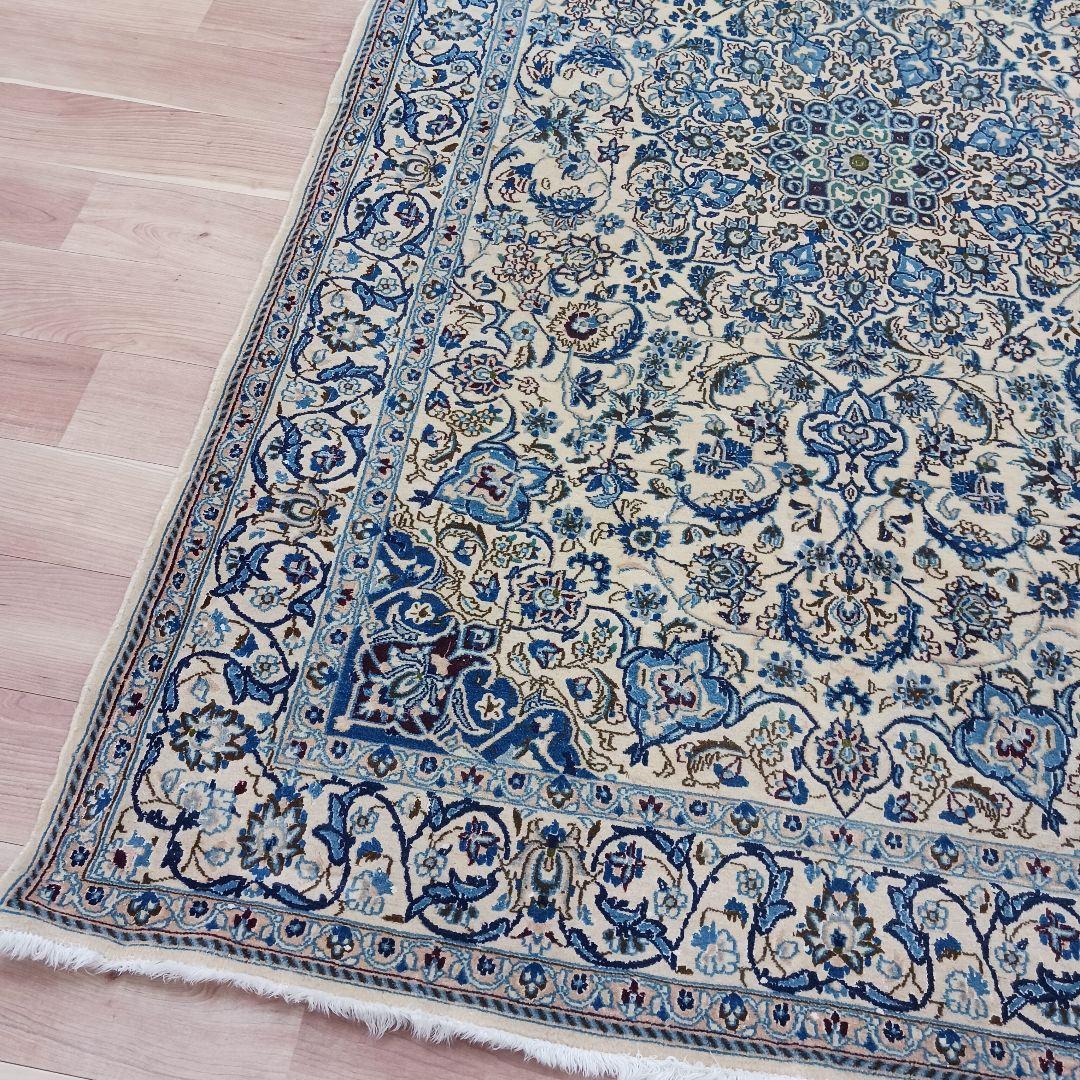 おはなY2602 ペルシャ絨毯 イラン ナイン産 ウール 手織り絨毯 大判