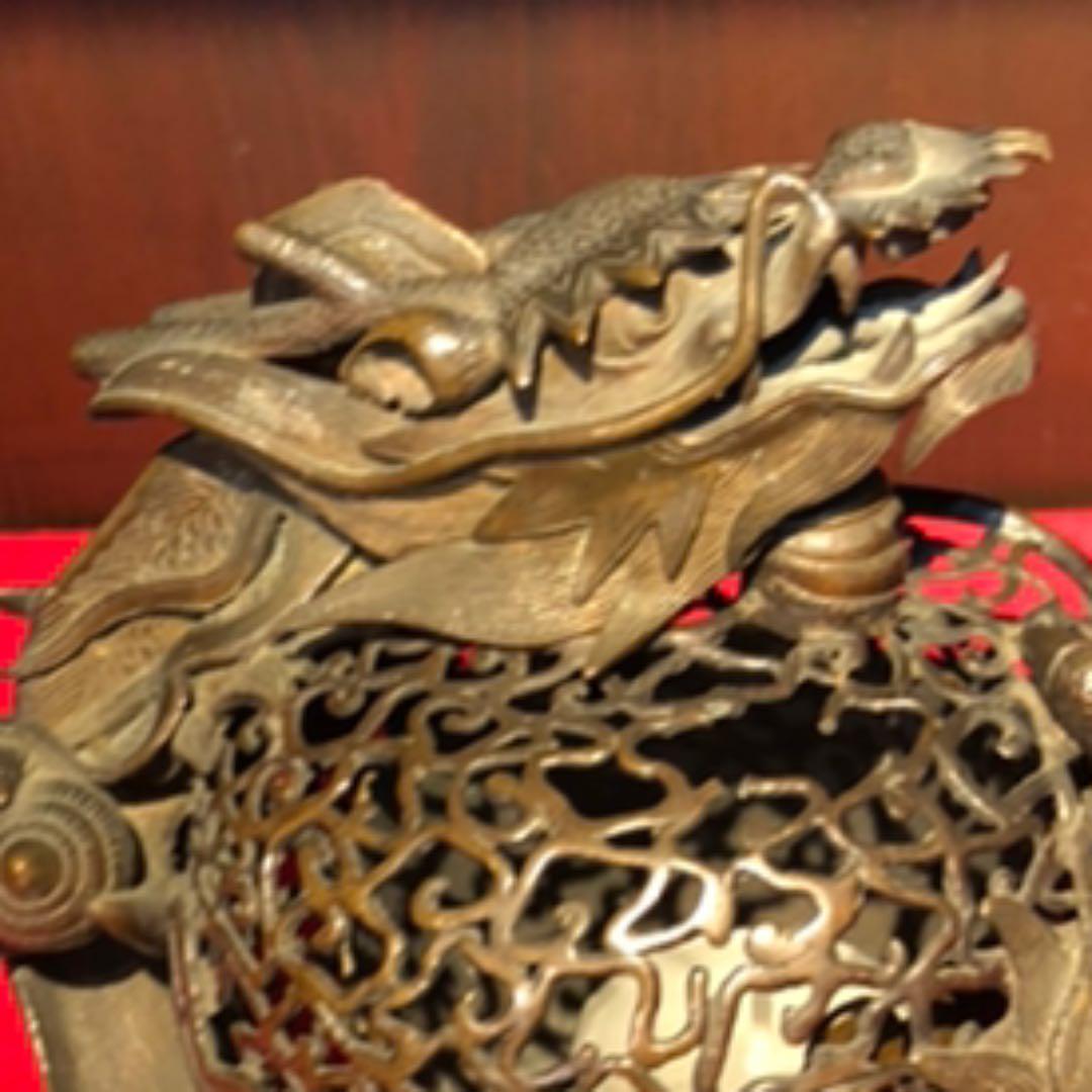 古銅　龍香炉