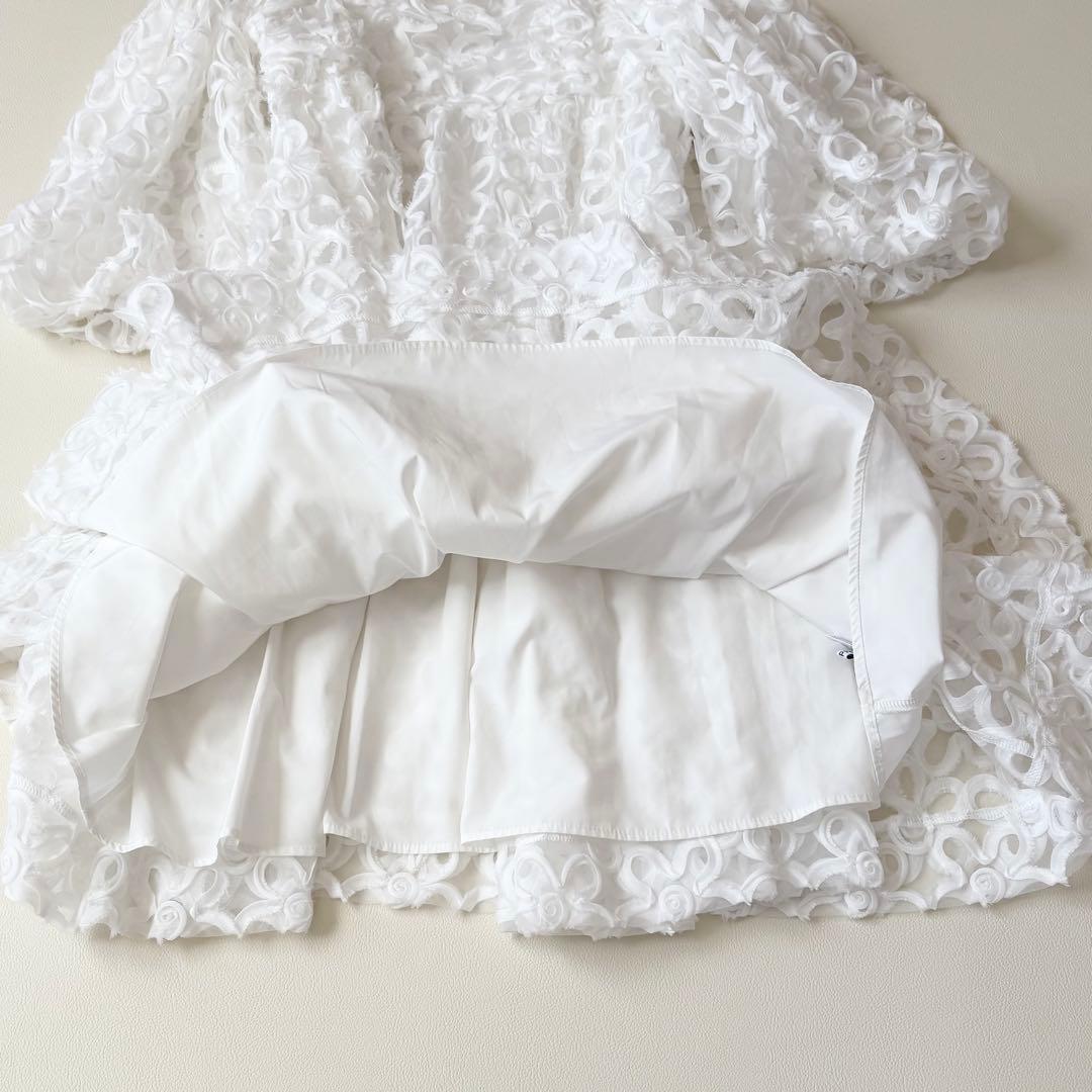 ✨美品✨POPPY フラワーパフスリーブ ティアードミニワンピース FREE