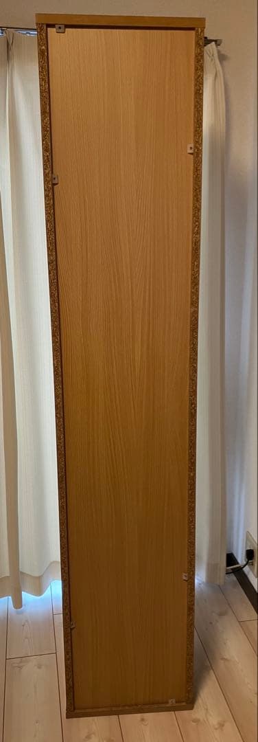 【送料込み/組み立て不要】木製ミラー付き収納ラック（ナチュラル）