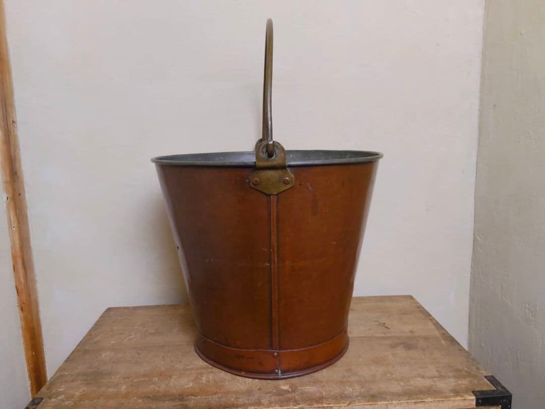★古い銅バケツ　シャビー　インダストリアル　昭和レトロ　古道具　アンティーク