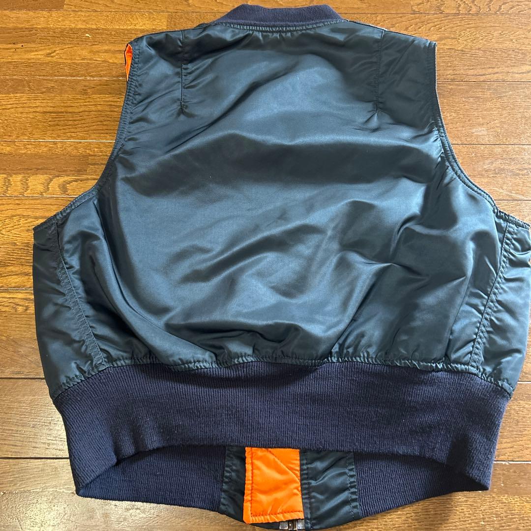 アルファ アメリカ製 MA-1 ネイビー オレンジ M ベスト リーバシブル