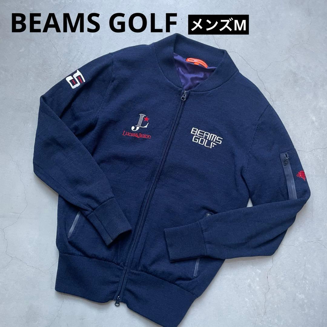 BEAMS GOLF ビームスゴルフ アンゴラウールニット ダブルジップブルゾン