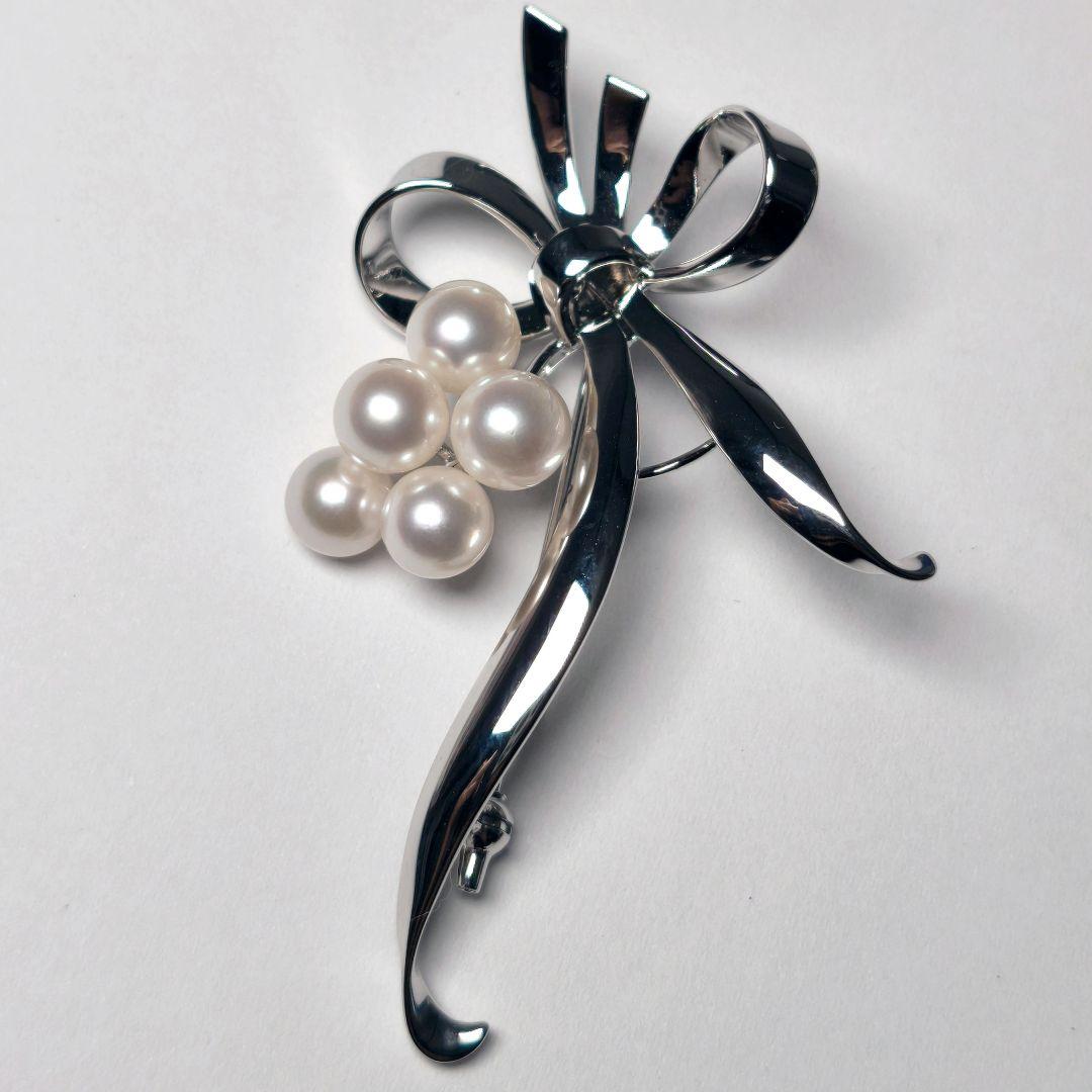 【極美品 最高級】ミキモト ブローチ パール 愛子様 ご着用 5珠 ロングセラー
