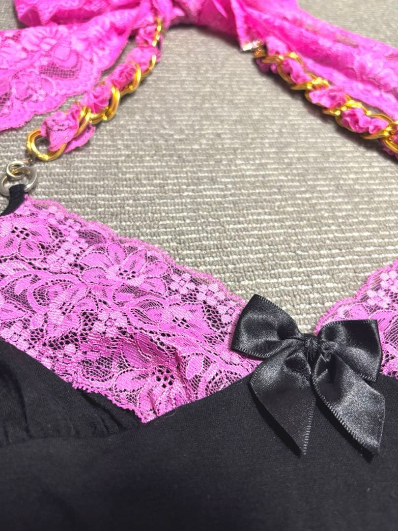 MARSレースおリボンホルターネックキャミY2k平成ギャル姫ギャル平成女児