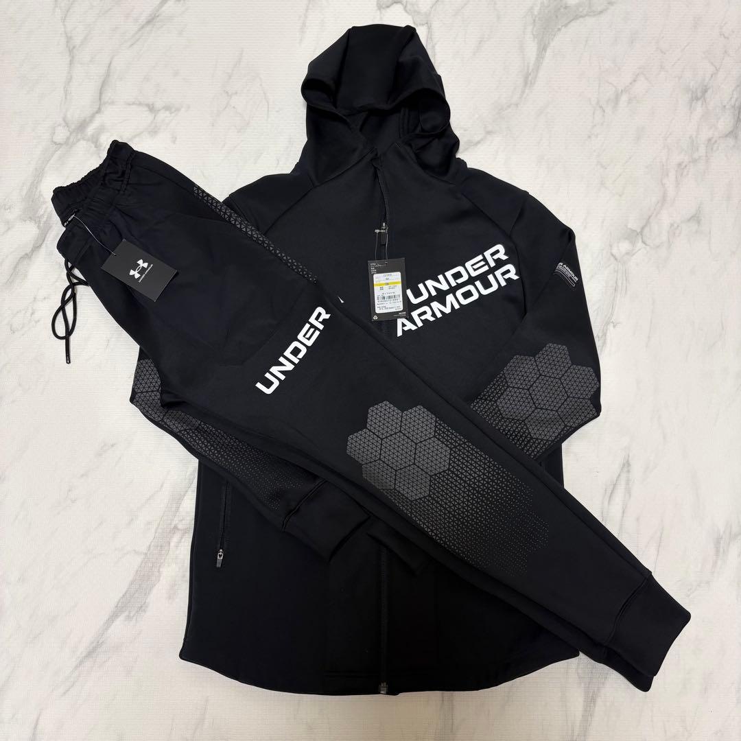 【新品】UNDER ARMOUR ブラック セットアップ Mサイズ ジャージ