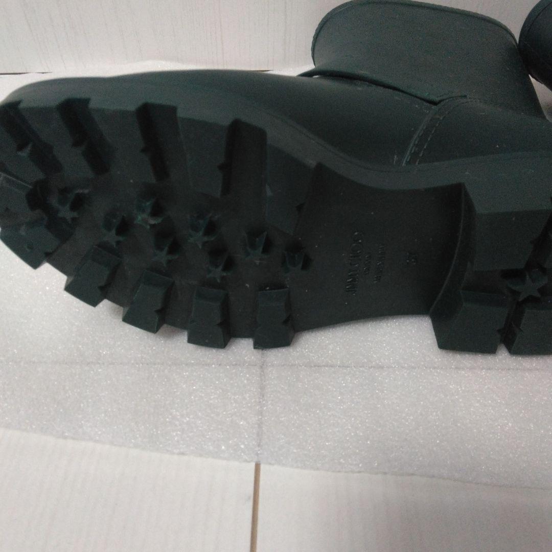 JIMMY CHOO　ダークグリーン バックル付きショートレインブーツサイズ37