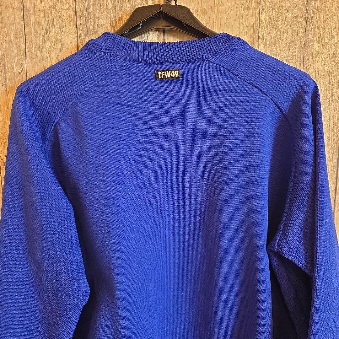 TFW49 ラウンドネックニット 青　Mサイズ