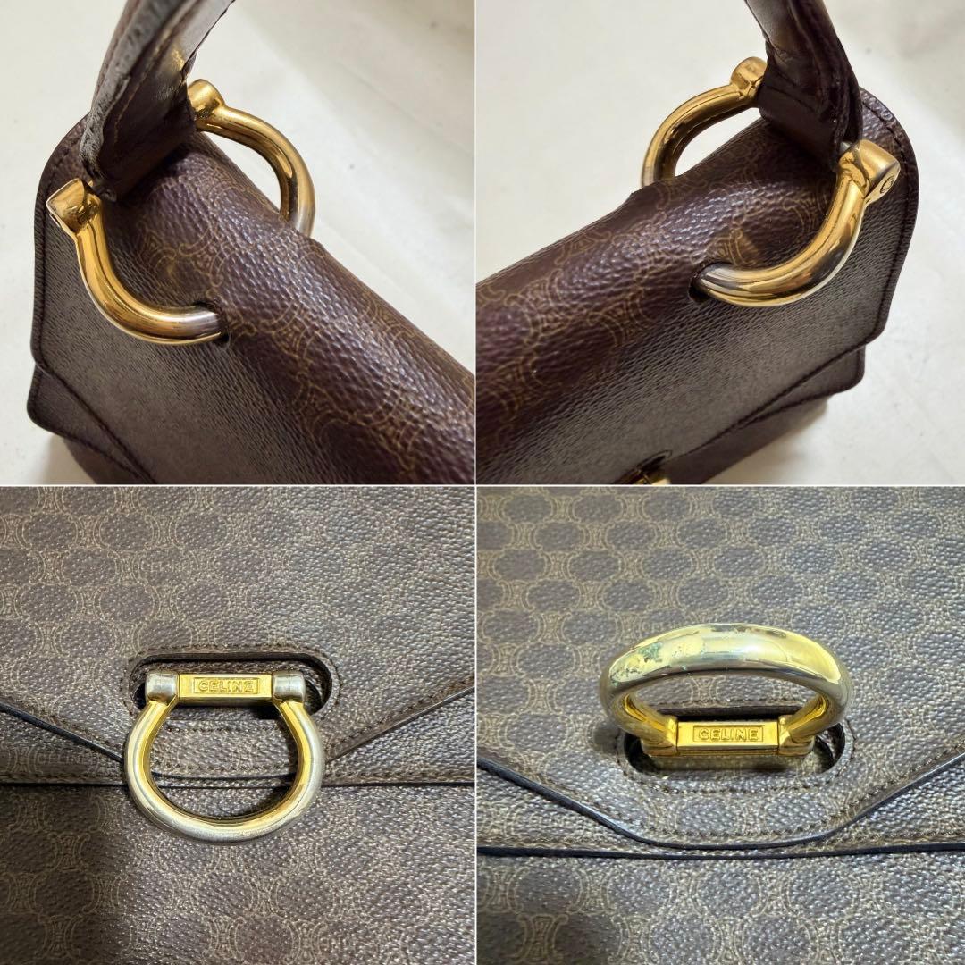 CELINE オールドセリーヌ ダブルフラップ マカダム柄 ヴィンテージF/10