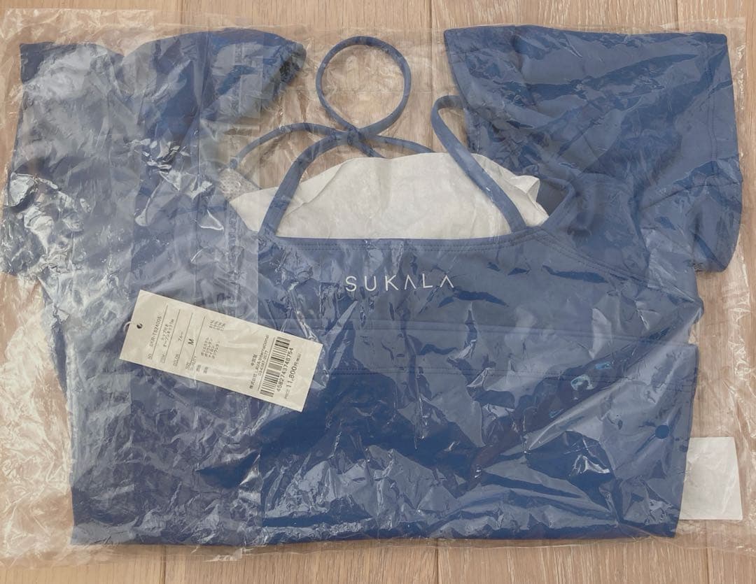 LAVA 【SUKALA】スカーラ　カップ付きオープンネックTee M ブルー