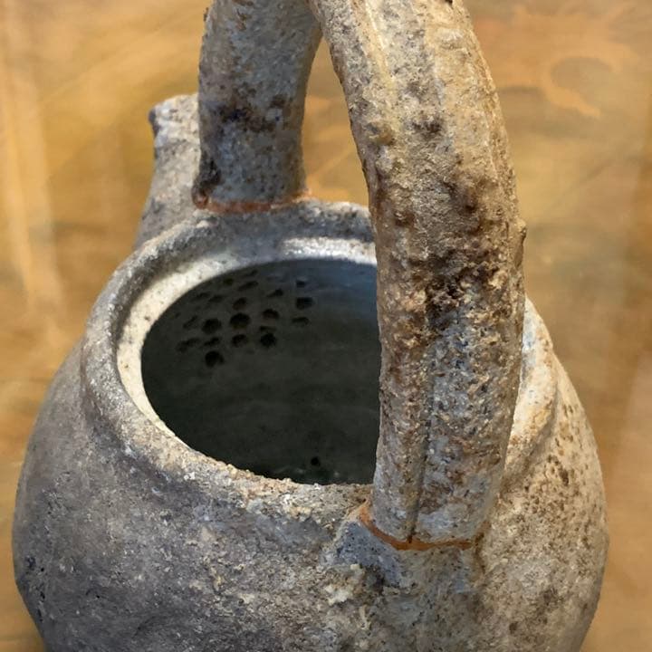 信楽　窖窯焼成　手付土瓶キズモノ　箱無し