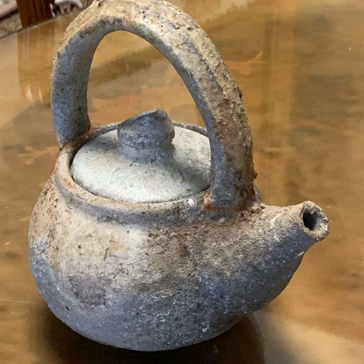 信楽　窖窯焼成　手付土瓶キズモノ　箱無し