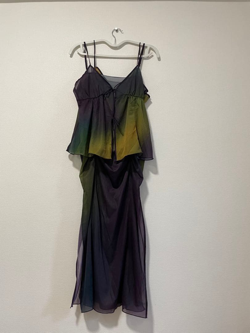 トップス MEDI GRADIENT SHEER SET TOP ameri