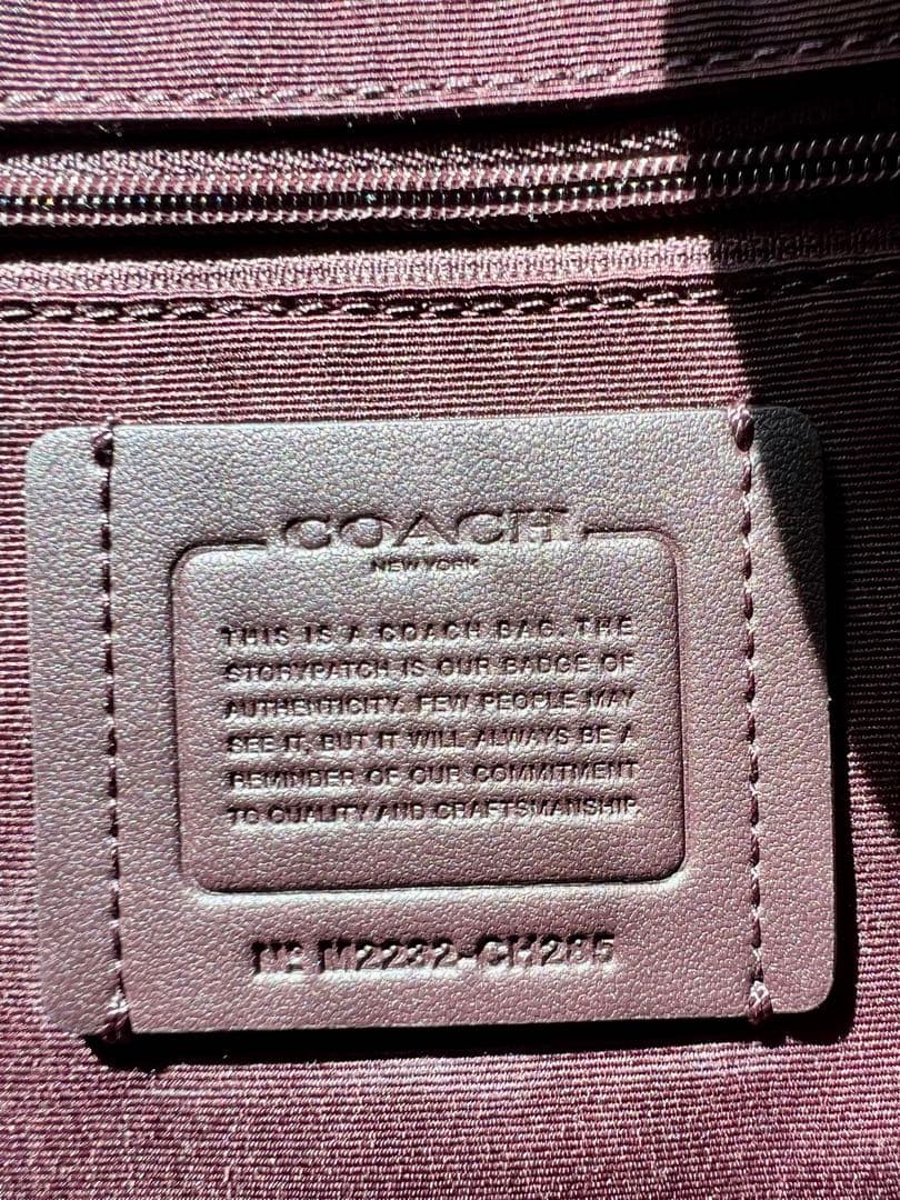 COACH ネイビーブルー レザー トートバッグ