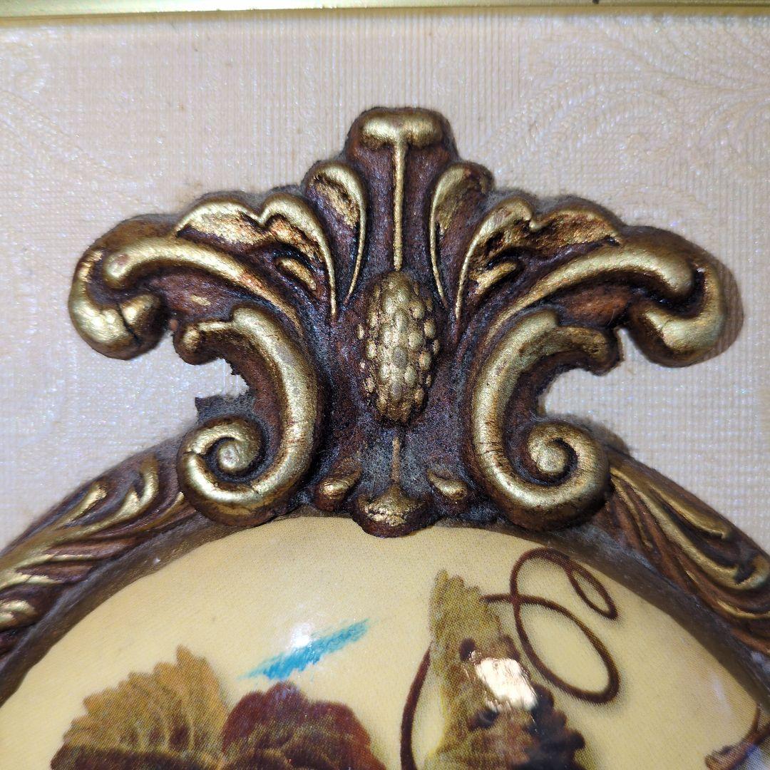 美品、アンティーク風額縁、フルーツ柄入り、立体型