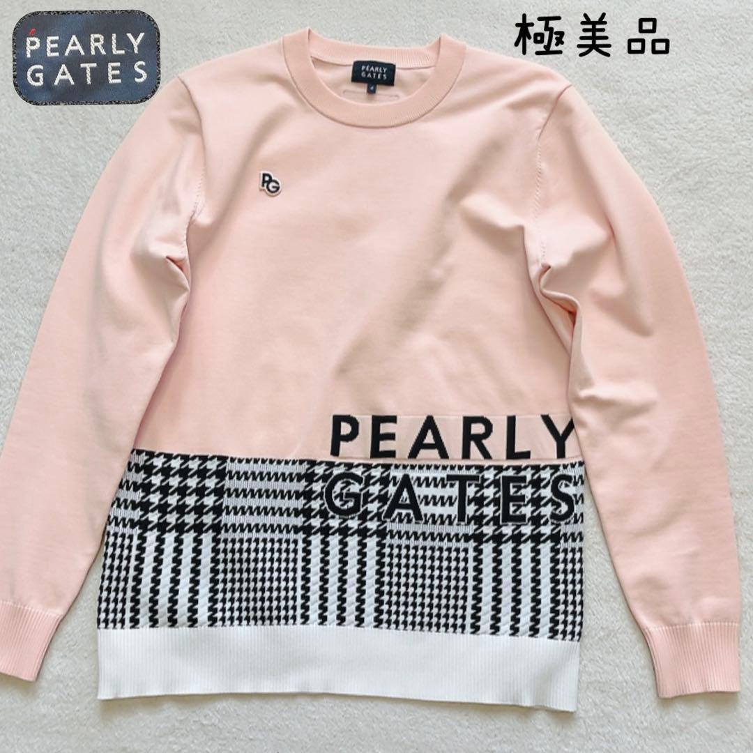 極美品　パーリーゲイツ　千鳥　グレンチェック　ピンク　ブラック　ニット