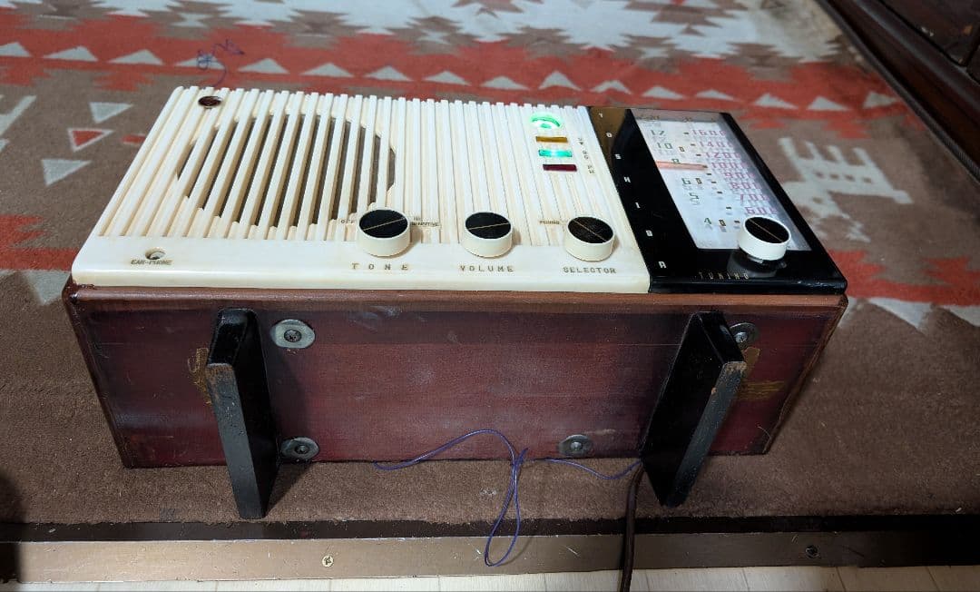 マツダうぐいすGS 昭和レトロ 真空管ラジオ　マジックアイ付