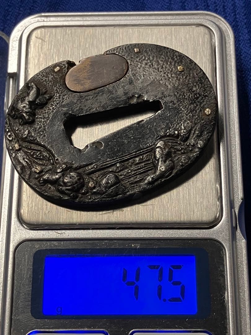 鍔　短刀鍔　象嵌