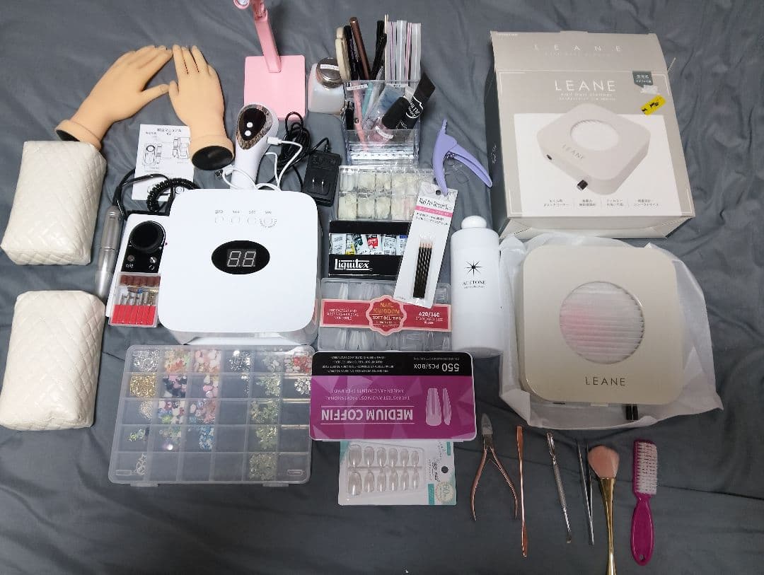 LEANE ネイルダストクリーナー LEDネイルライトとネイルアート用品セット