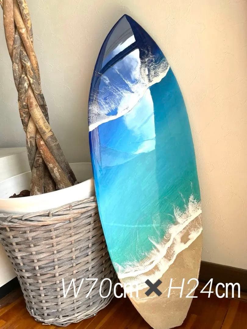 サーフボードパネル　オーシャンレジン　海レジン　蓄光✨　オブジェ　NO16