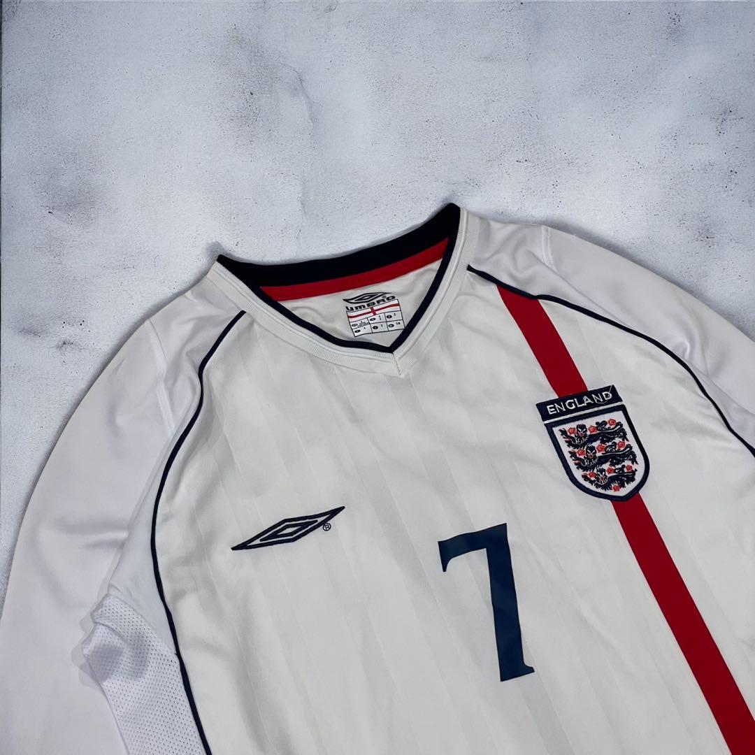【良品】2002 イングランド代表 ホーム ユニフォーム #7 ベッカム