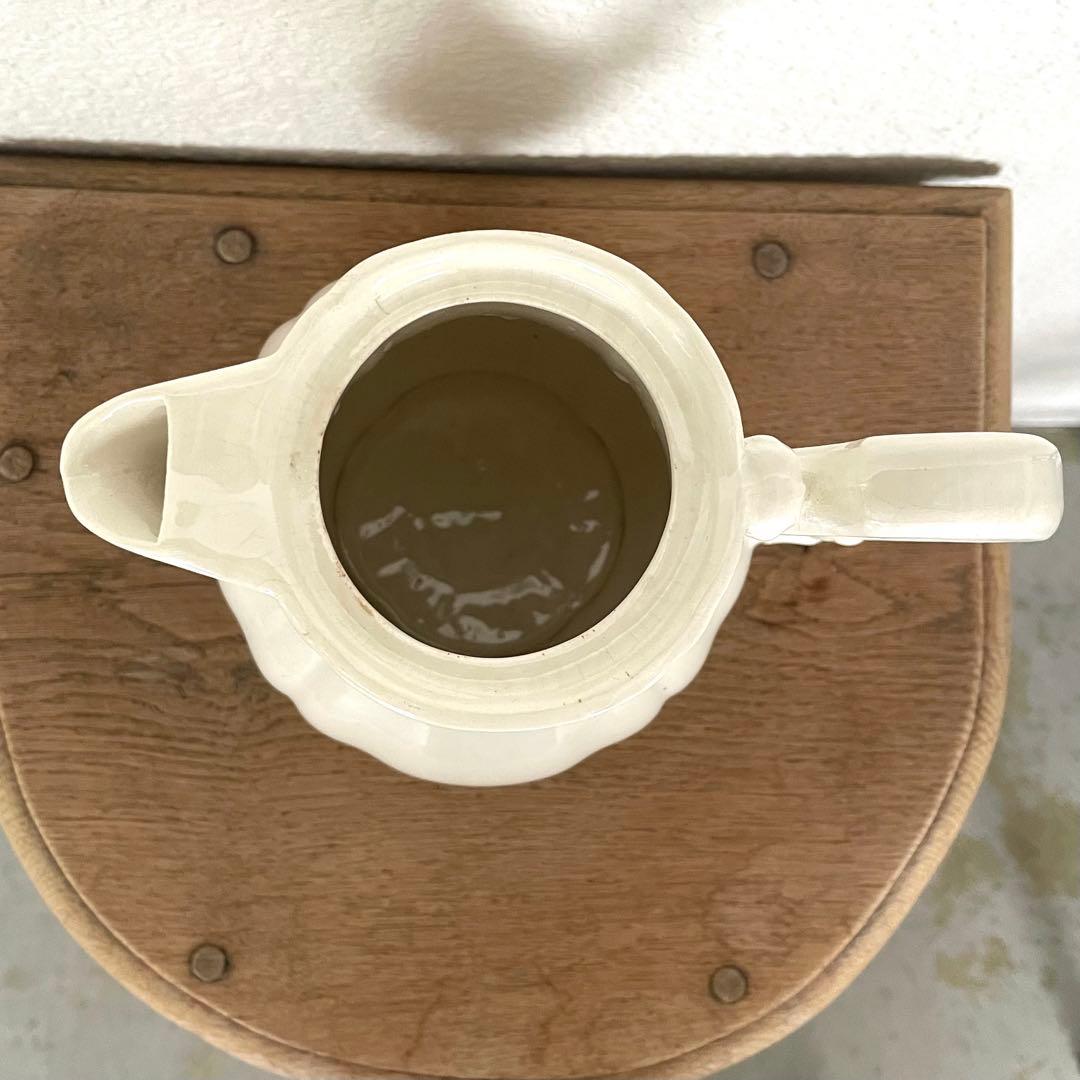 フランス アンティーク サルグミンヌ 花リム ポット